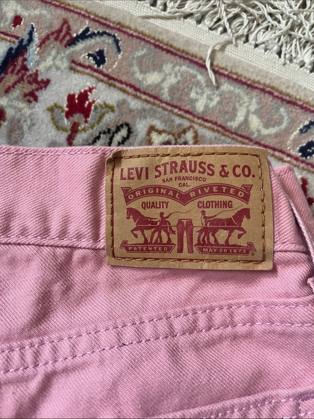 Levi's Pink Straight Leg Jeans - Picture 2 of 9